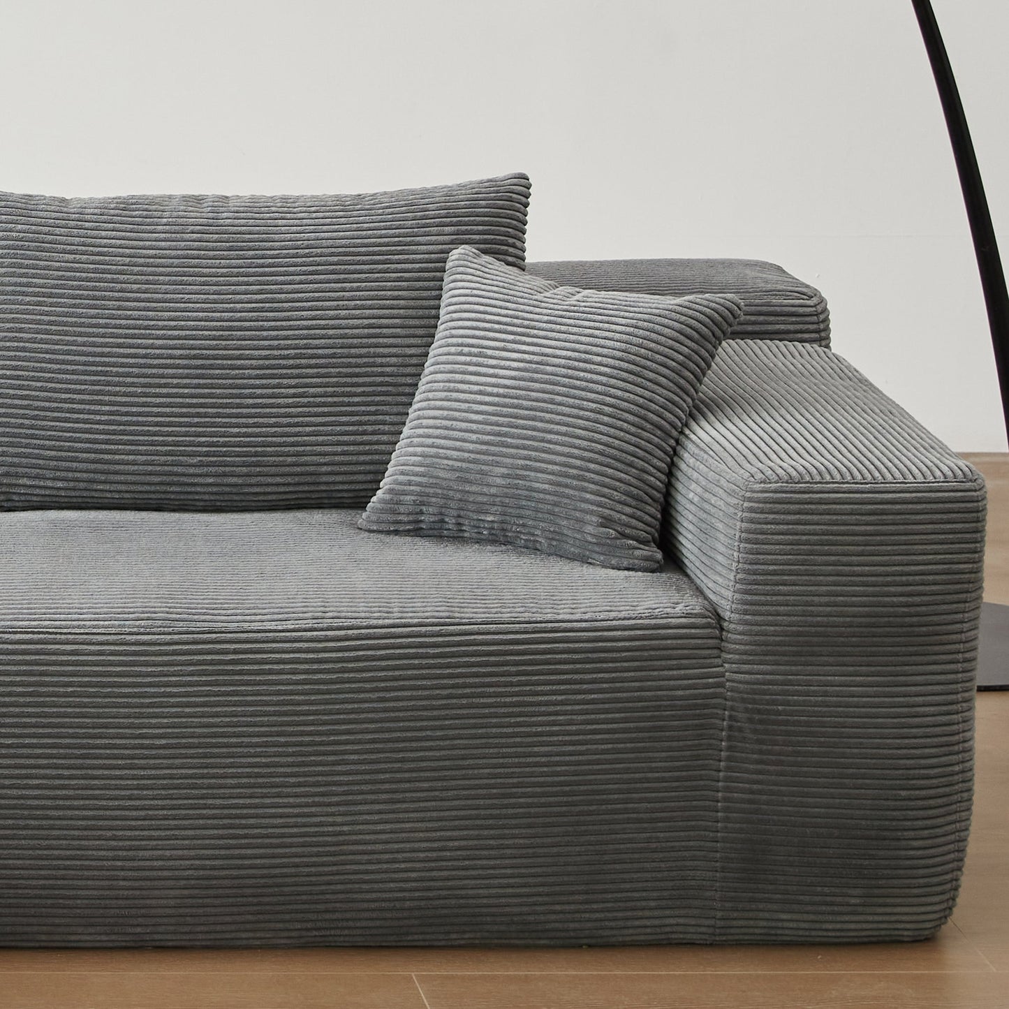 104" L-Shape Modular Couch with Chaise,Corduroy Fabric,No Assembly Required