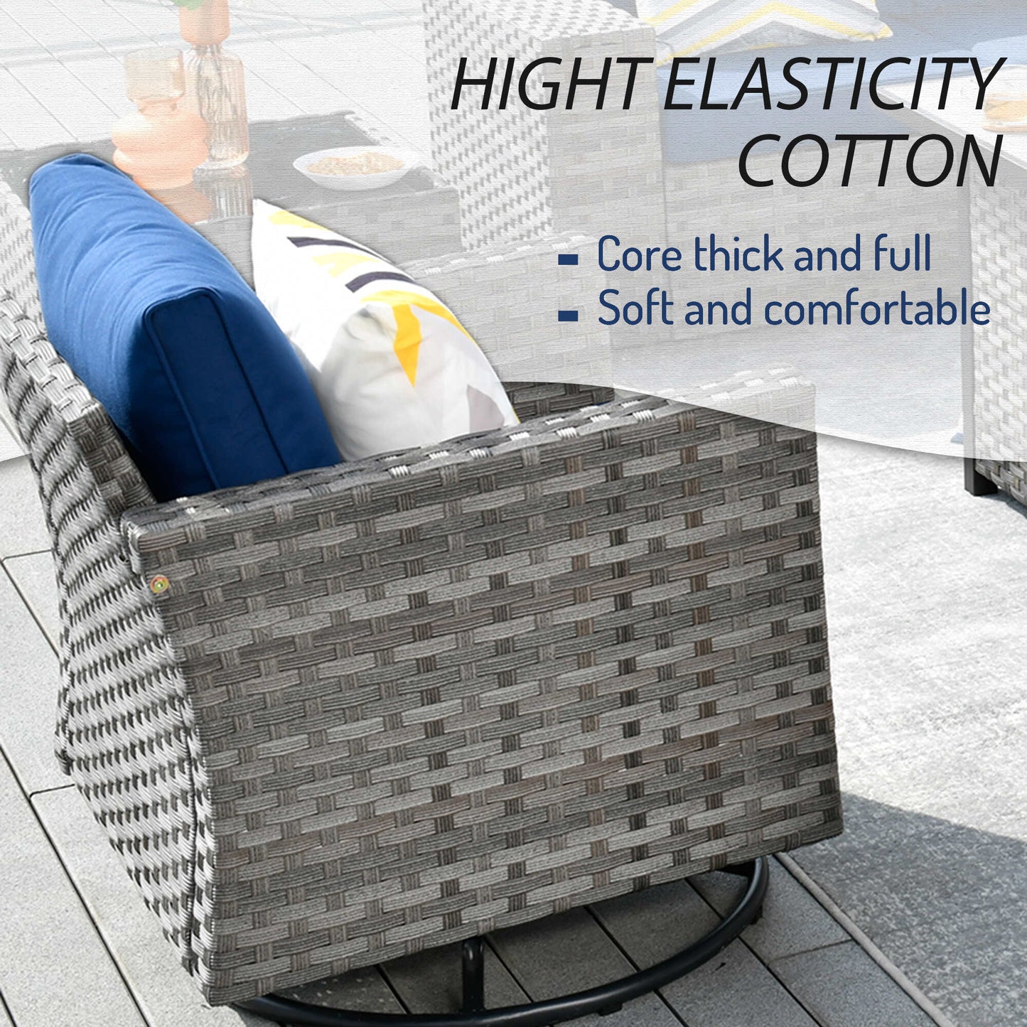 10 Pieces Patio Furniture with 7.68'' Handrails and 30'' Fire Pit Table Rocking Chair