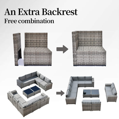 12 Pieces Patio Conversation Set with 7.68'' Broad Handrails