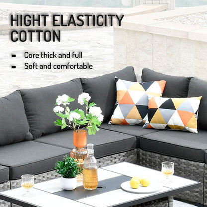 13 Pieces Outdoor Furniture with 7.68'' Broad Handrails and Rectangle 42.12'' Fire Pit Table