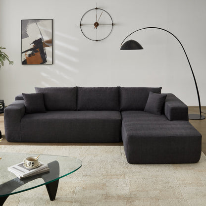 104" L-Shape Modular Couch with Chaise, Chenille Fabric, No Assembly Required