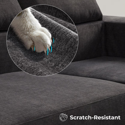 104" L-Shape Modular Couch with Chaise, Chenille Fabric, No Assembly Required