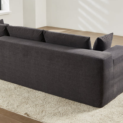 104" L-Shape Modular Couch with Chaise, Chenille Fabric, No Assembly Required