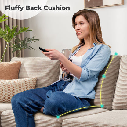 126" Modern U-Shaped Couch with Double Chaise Corduroy Fabric