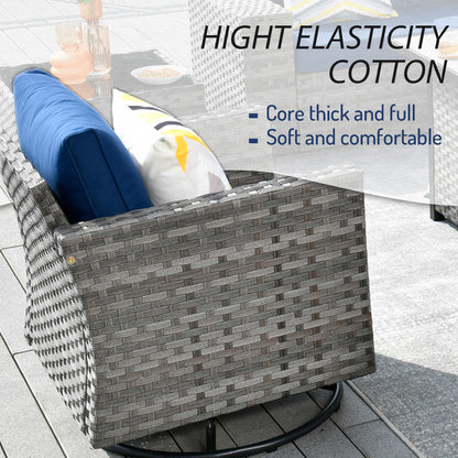 10 Pieces Patio Furniture with 7.68'' Handrails and 30'' Fire Pit Table Rocking Chair