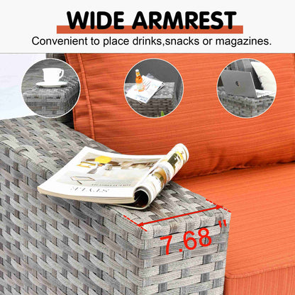 12 Pieces Patio Conversation Set with 7.68'' Broad Handrails