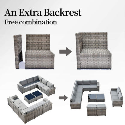 12 Pieces Patio Conversation Set with 7.68'' Broad Handrails