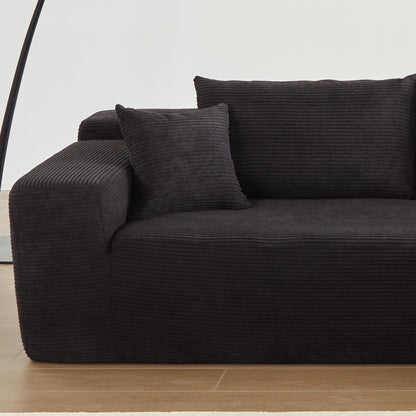 104" L-Shape Modular Couch with Chaise,Corduroy Fabric,No Assembly Required